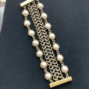 Chico’s brass and pearl bracelet